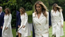 Kaput u službi haljine: Melania Trump plijenila elegancijom u bijelom od glave do pete