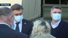 Plenković i Milanović u Petrinji: Vojska je tu. Vojarna može primiti nekoliko stotina ljudi, obitelji. Ali... baš užas!