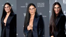 Izdanje koje će se dugo pamtiti: Demi Moore odjenula je sjajno odijelo od baršuna, no nitko nije mogao skrenuti pogled s njezinog dekoltea