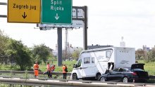 Sudar kod čvora Lučko, BMW podletio pod kamper