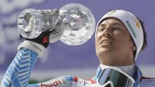 Myhrer takes crystal globe in slalom, Kostelic in super-combined discipline