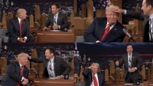 Jimmy Fallon pomrsio kosu Donalda Trumpa