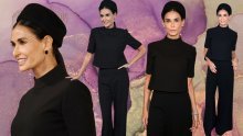 Nikad elegantnije izdanje Demi Moore: U crnom od glave do pete dočarala modni duh 60-ih