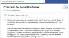 Najavljeno predavanje Ave Karabatić u Saboru