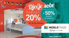 20% popusta na sve dječje sobe i 50% popusta na madrac