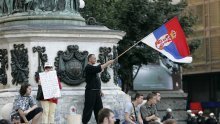 Serbian nationalists protest outside EU Delegation office in Belgrade