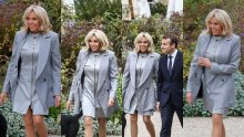 Brigitte Macron oduševila u sivom od glave do pete