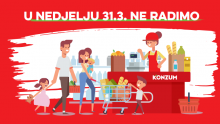 Konzum neće raditi u nedjelju 31. ožujka 2019.