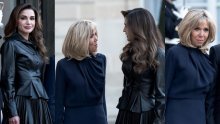 Jordanska kraljica u crnoj koži s lakoćom zasjenila Brigitte Macron