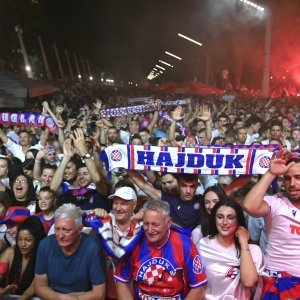 Slavlje na Rivi nakon pobjede Hajduka