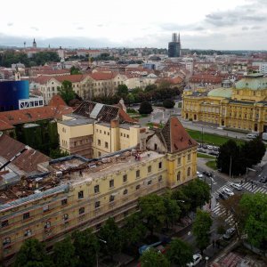 Zagreb: Pogled iz zraka na mjesto gdje se urušio dio zgrade u Klaićevoj ulici