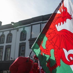 Cardiff, 15.10.2023 - Nogomet: Hrvatski navijači pred utakmicu Wales - Hrvatska