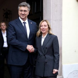 Andrej Plenković i Giorgia Meloni u Banskim dvorima