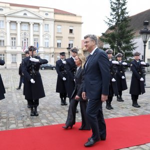 Andrej Plenković i Giorgia Meloni u Banskim dvorima