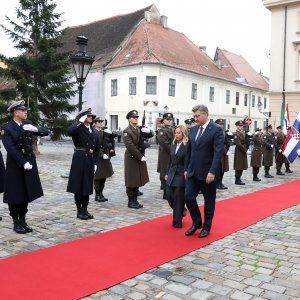 Andrej Plenković i Giorgia Meloni u Banskim dvorima