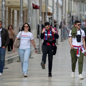 Hajdukovi navijači u Splitu uoči utakmice polufinala Kupa