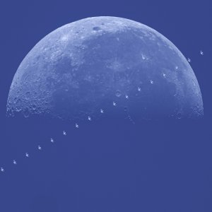 The International Space Station Daytime Moon Transit