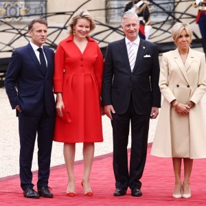 Emmanuel i Brigitte Macron i belgijski kralj Phillipe i kraljica Mathilda