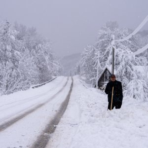 Gospić prekriven snijegom