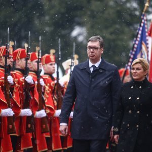 Aleksandar Vučić i Kolinda Grabar Kitarović na Pantovčaku