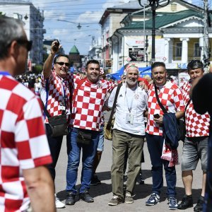 Navijači u gradu prije utakmice Hrvatska - Argentina