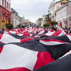 Navijači u Nižnji Novgorodu prije utakmice s Danskom