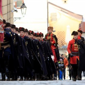 Novogodišnja smjena straže vojno povijesne postrojbe Počasne satnije Kravat pukovnije