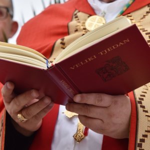 Šibenik: Biskup Tomislav Rogić u procesiji na Cvjetnicu blagoslovio maslinove grančice