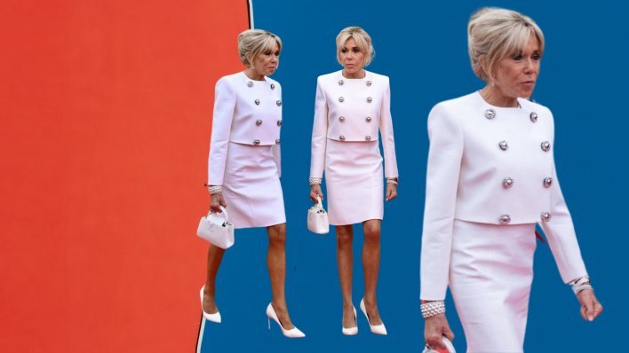 Dominirala u bijelom: Brigitte Macron istaknula noge u elegantnom kompletu