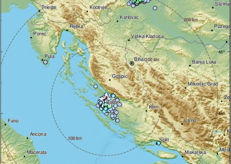 Potres jutros zabilježen i kod Zadra