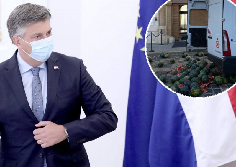 Plenković zahvalio 'ekspertima za poljoprivredu na isporuci lubenica', Božinovića zadužio da osigura Markov trg