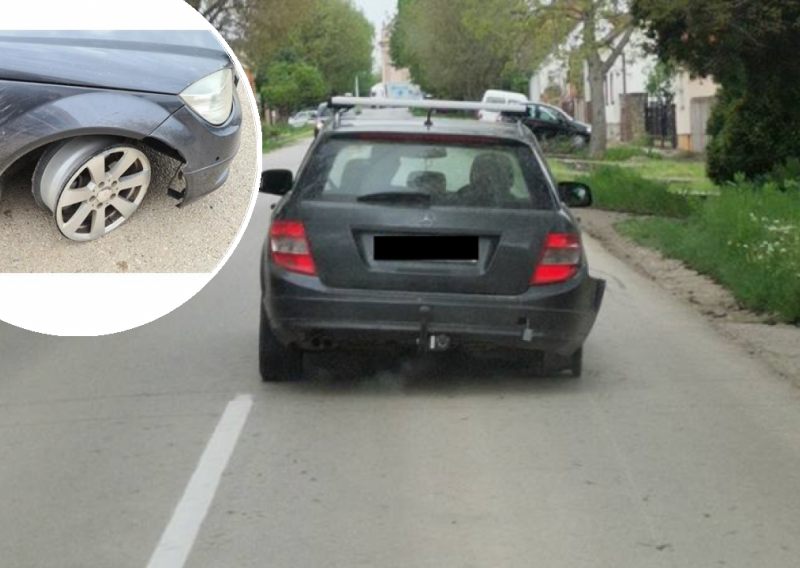 Policija nije mogla vjerovati svojim očima: Muškarac vozio automobil bez dvije gume. Prvo odveden na triježnjenje, a potom zaradio kaznu