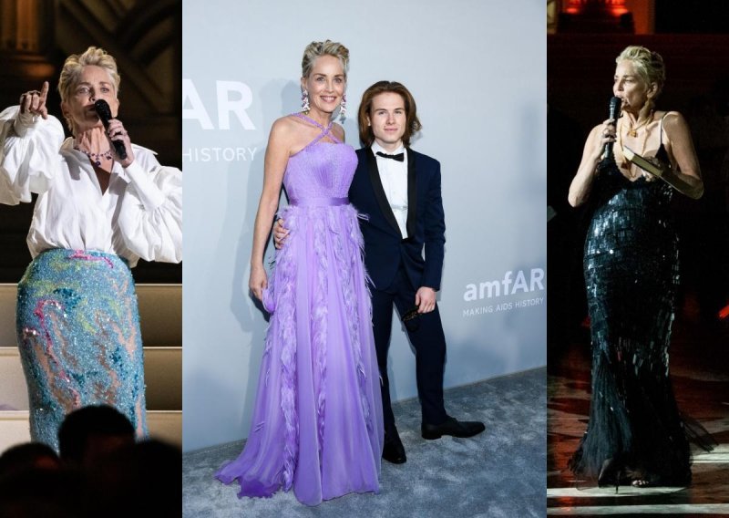 Odlično raspoložena Sharon Stone francusko je odlikovanje proslavila u tri modne kombinacije