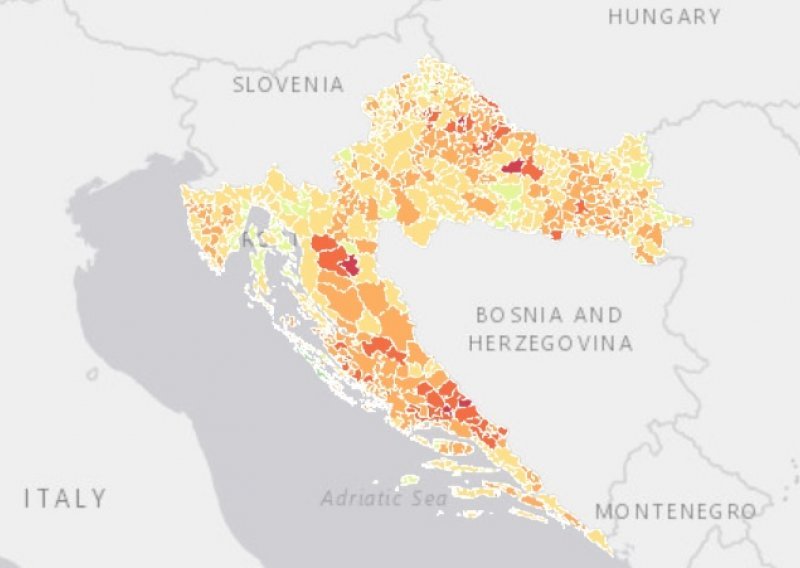 HZJZ objavio kartu procijepljenosti po općinama, pogledajte kakvo je stanje kod vas