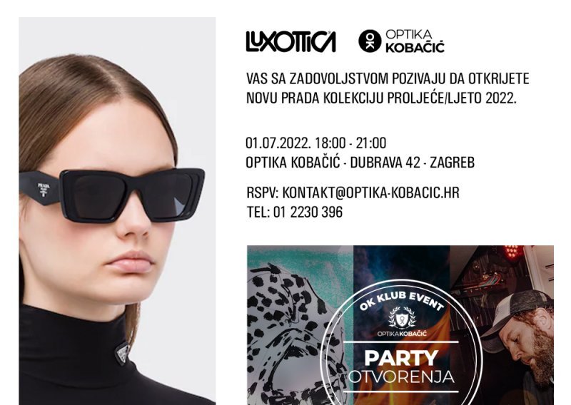 Party i Prada corner u novoj poslovnici Optike Kobačić