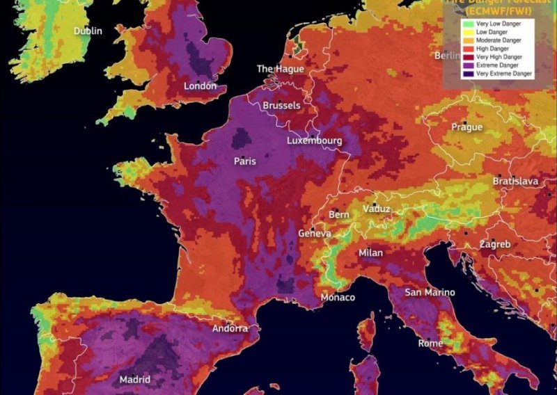 Ekstremna opasnost od požara u Hrvatskoj, prijeti i suša