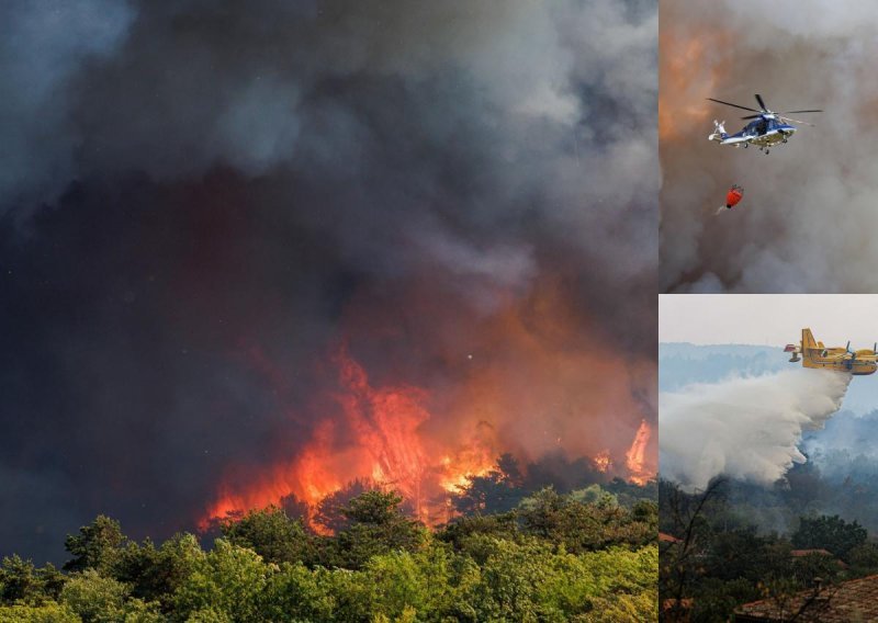 [FOTO/VIDEO] Bura zakomplicirala situaciju u Sloveniji: Ponovno se razbuktao požar na Krasu, evakuirana tri sela; Hrvatska šalje još jedan kanader