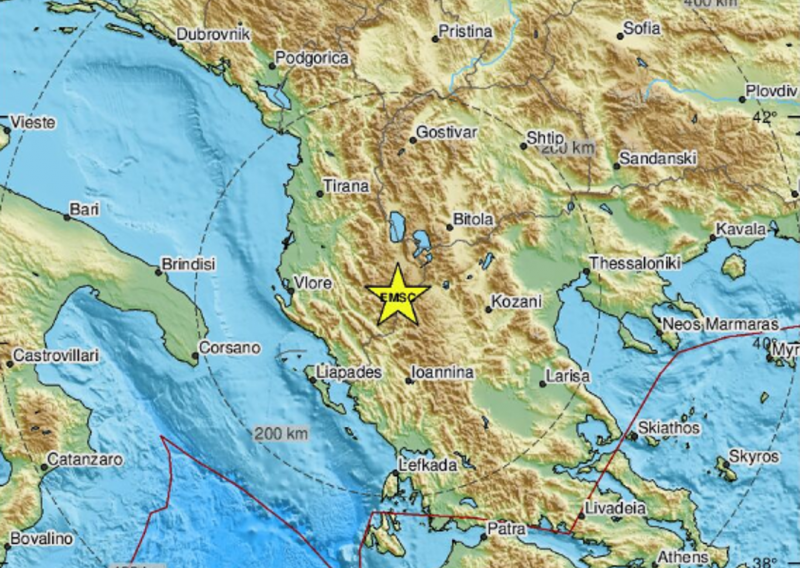 Noćas je treslo Albaniju: 4,7 po Richteru natjeralo je ljude na bijeg iz domova