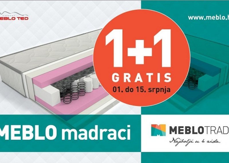 Izvrsna akcija, 1+1 madrac gratis, samo u Meblu do 15.7.