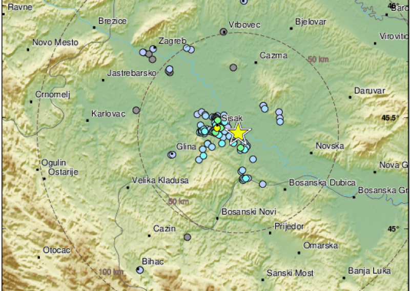 Banovinu zatresao potres, epicentar u okolici Petrinje