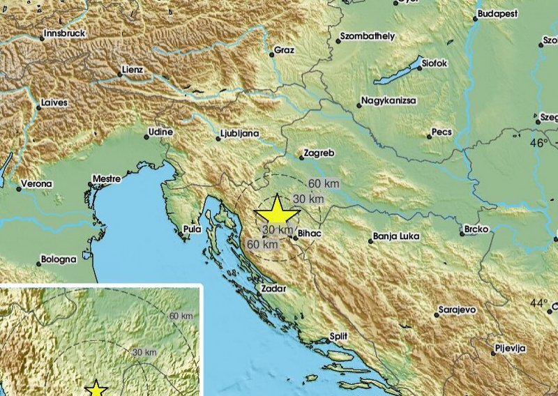 Novi snažan potres na području Slunja, magnitude 3,8