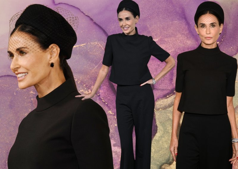 Nikad elegantnije izdanje Demi Moore: U crnom od glave do pete dočarala modni duh 60-ih