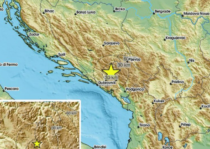 Potres magnitude 3,0 pogodio Crnu Goru, osjetio se i u Hercegovini