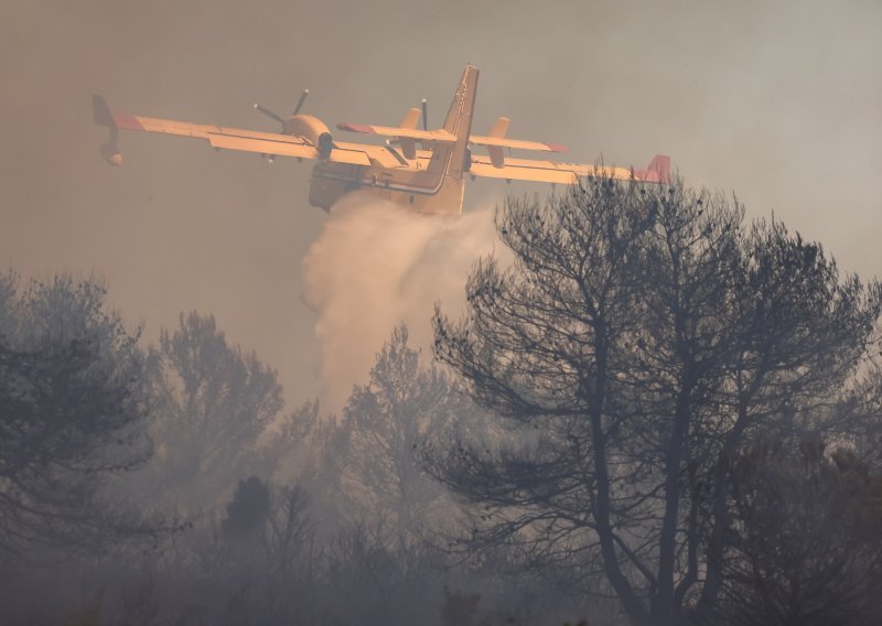 Požar na Viru uz zemaljske snage gase i dva aviona
