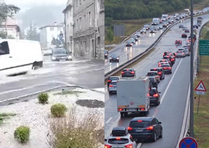 Veliko nevrijeme pogodilo Istru, Kvarner, sve do Vira: Potop na cestama, brodovi na obali...