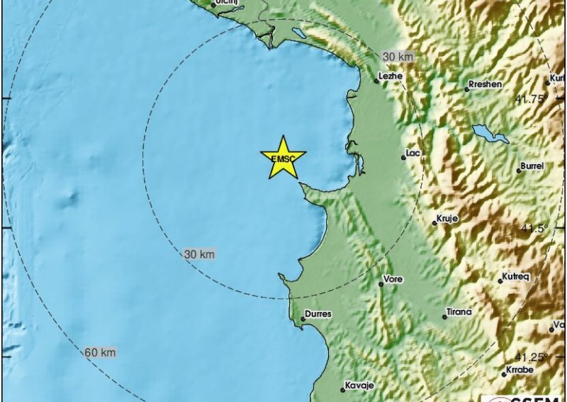 Potres pogodio obale Albanije, osjetio se i u Hrvatskoj
