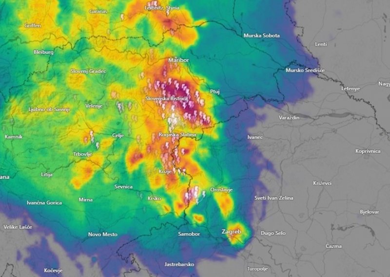 Jako nevrijeme pogodilo Sloveniju, a tijekom noći očekuje se i u dijelu Hrvatske