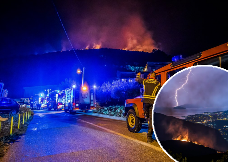 Munje uzrokovale više požara oko Splita: Planulo blizu raketne baze, vatra zaprijetila kućama