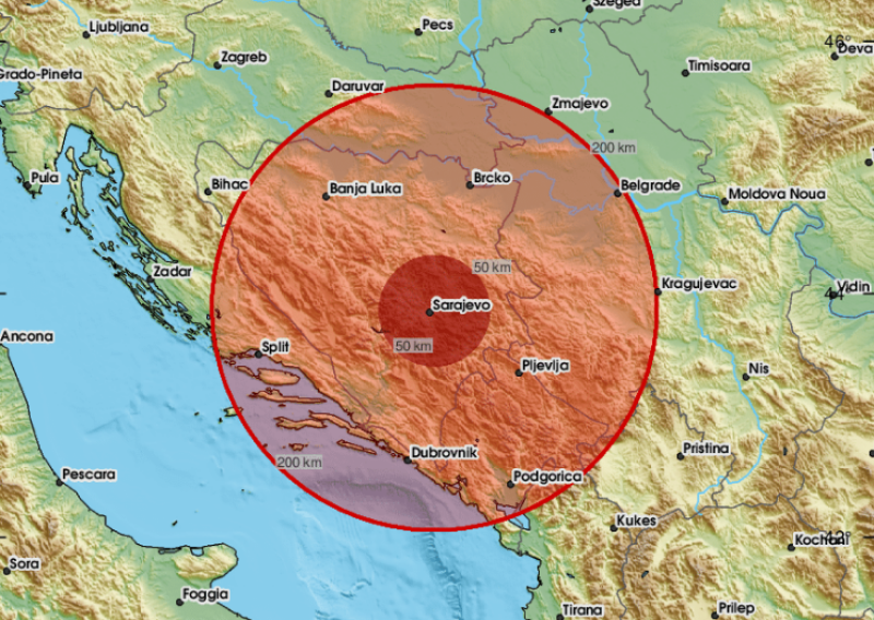 Potres na području Sarajeva, još nema podataka o jačini