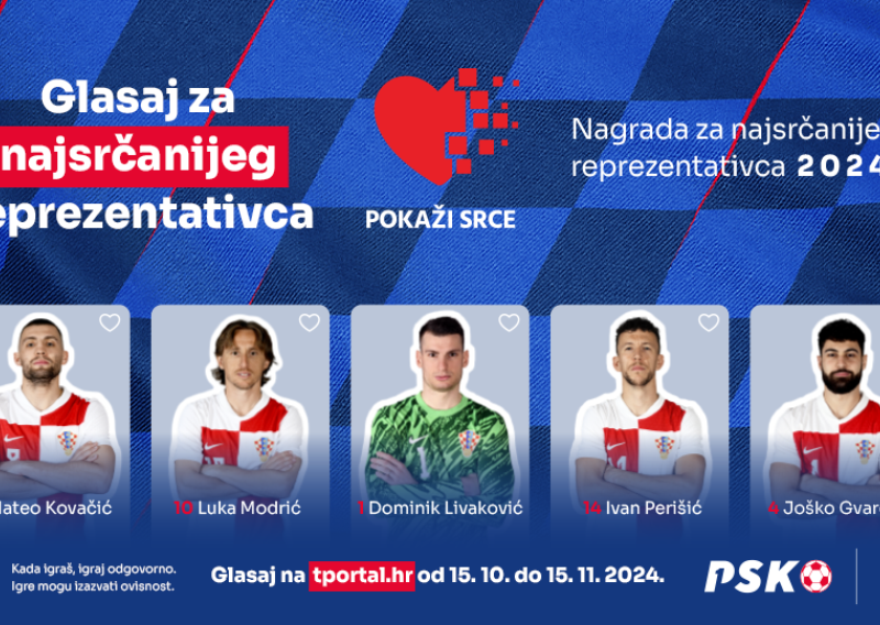 Pokaži srce za Hrvatsku: Tko je najsrčaniji Vatreni? Glasujte i odlučite uz tportal i PSK!